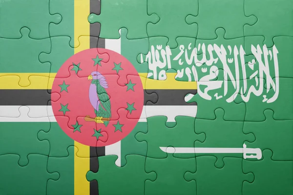 Suudi Arabistan ve Dominika ulusal bayrak ile bulmaca