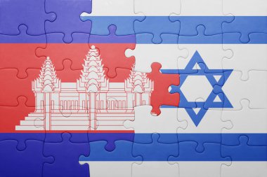 İsrail ve Kamboçya Ulusal bayrak ile bulmaca
