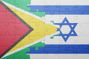 İsrail ve guyana ulusal bayrak ile bulmaca