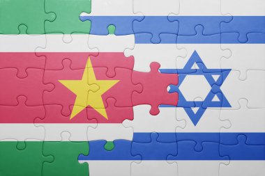 İsrail ve Surinam ulusal bayrak ile bulmaca