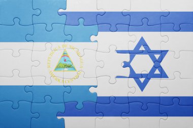 İsrail ve Nikaragua ulusal bayrak ile bulmaca