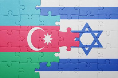 İsrail ve Azerbaycan ulusal bayrak ile bulmaca