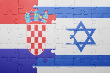 İsrail ve Hırvatistan ulusal bayrak ile bulmaca