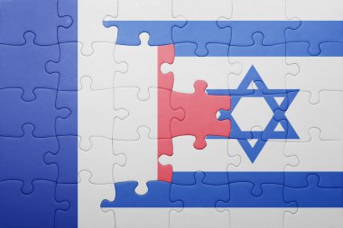 İsrail ve Fransa ulusal bayrak ile bulmaca