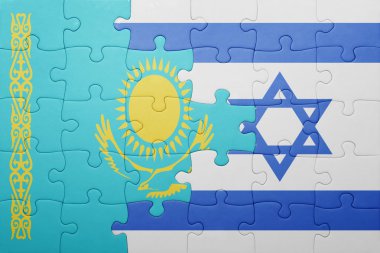 İsrail ve Kazakistan ulusal bayrak ile bulmaca