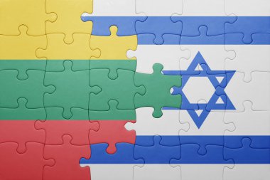 İsrail ve Litvanya ulusal bayrak ile bulmaca