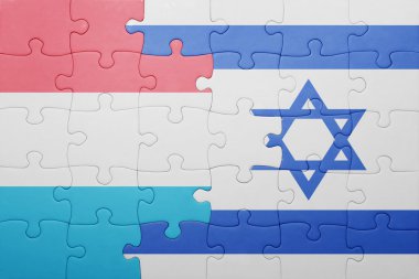 İsrail ve Lüksemburg ulusal bayrak ile bulmaca