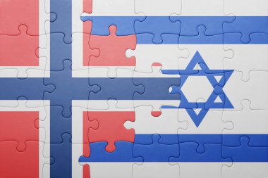 İsrail ve Norveç ulusal bayrak ile bulmaca