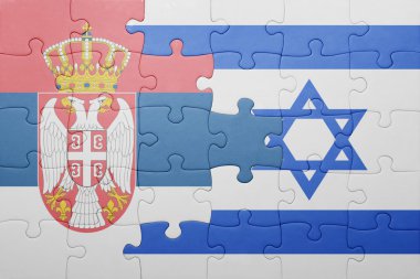 İsrail ve Sırbistan ulusal bayrak ile bulmaca