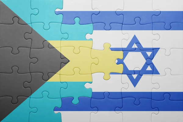 Puzzle Izrael és a Bahama-szigetek zászlaja — Stock Fotó