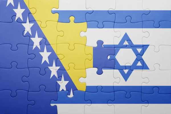 Puzzle con la bandiera nazionale di Israele e Bosnia ed Erzegovina — Foto Stock