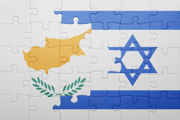 A nemzeti zászló, Izraelben és Cipruson puzzle — Stock Fotó
