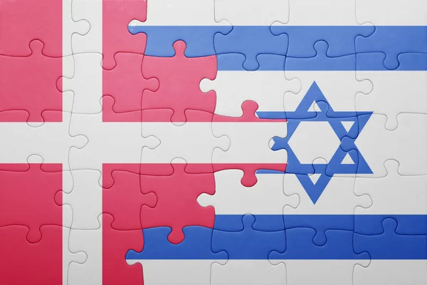 Puzzle Izrael és Dánia nemzeti zászlaja — Stock Fotó