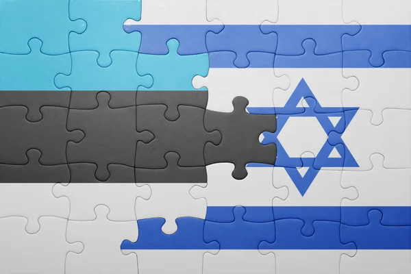 Puzzle with the national flag of israel and estonia — Stock Photo, Image