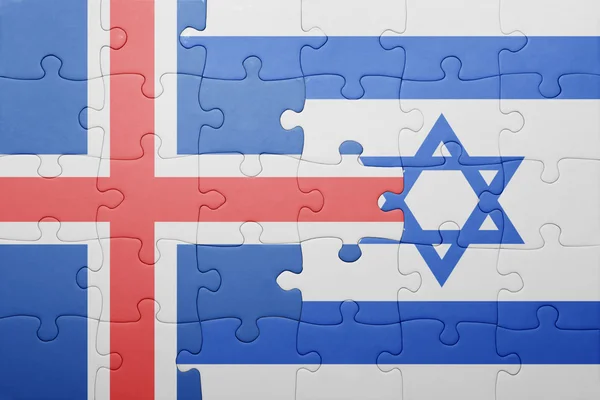 A nemzeti zászló, Izland és Izrael puzzle — Stock Fotó