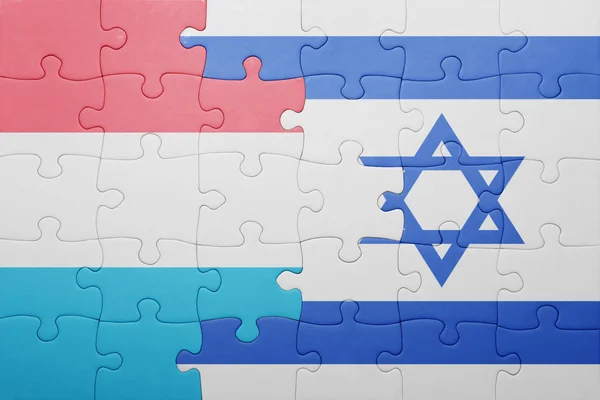 Izrael és a luxemburgi nemzeti zászló puzzle — Stock Fotó