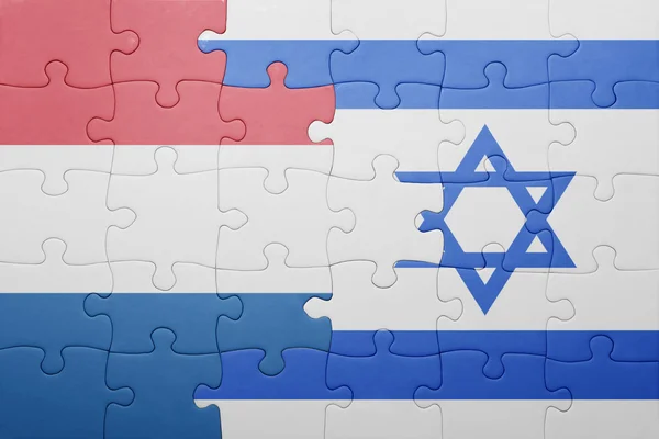 A nemzeti zászló, Izrael és Hollandia puzzle — Stock Fotó