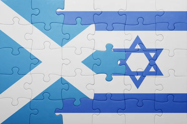 Az izraeli és a skót nemzeti zászló puzzle — Stock Fotó