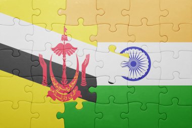 brunei ve Hindistan Ulusal bayrak ile bulmaca
