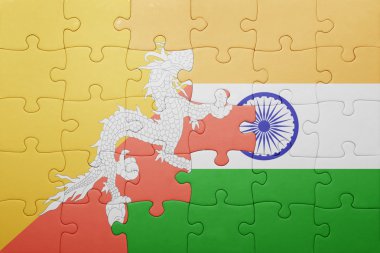 Butan ve Hindistan Ulusal bayrak ile bulmaca