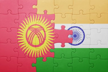 Kırgızistan ve Hindistan Ulusal bayrak ile bulmaca