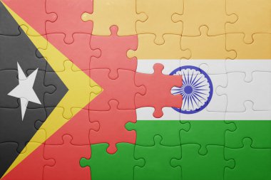 Doğu timor ve Hindistan Ulusal bayrak ile bulmaca