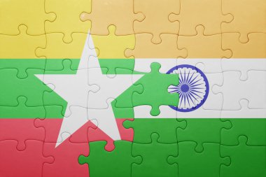 myanmar ve Hindistan Ulusal bayrak ile bulmaca