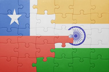 Şili ve Hindistan Ulusal bayrak ile bulmaca