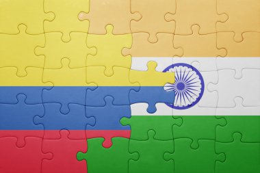 Kolombiya ve Hindistan Ulusal bayrak ile bulmaca