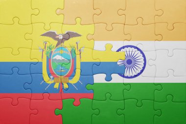 Ekvador ve Hindistan Ulusal bayrak ile bulmaca
