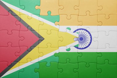 guyana ve Hindistan Ulusal bayrak ile bulmaca