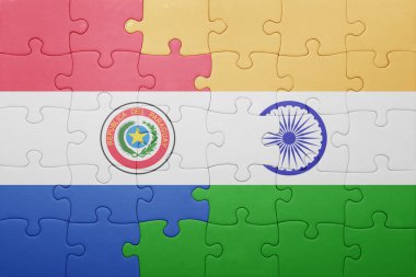 paraguay ve Hindistan Ulusal bayrak ile bulmaca
