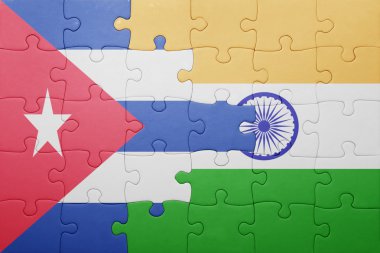 Küba ve Hindistan Ulusal bayrak ile bulmaca