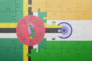 Dominika ve Hindistan Ulusal bayrak ile bulmaca