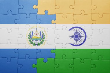 el salvador ve Hindistan Ulusal bayrak ile bulmaca