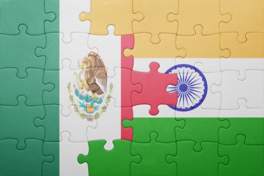Meksika ve Hindistan Ulusal bayrak ile bulmaca