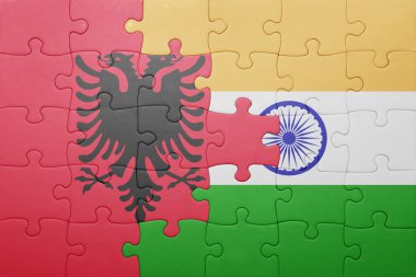 Arnavutluk ve Hindistan Ulusal bayrak ile bulmaca