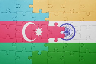 Azerbaycan ve Türkiye ulusal bayrak ile bulmaca