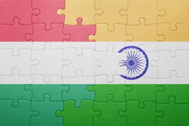 Macaristan ve Hindistan Ulusal bayrak ile bulmaca