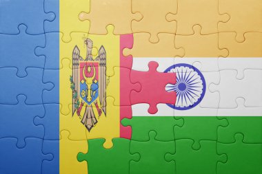moldova ve Hindistan Ulusal bayrak ile bulmaca