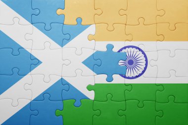 İskoçya ve Hindistan Ulusal bayrak ile bulmaca