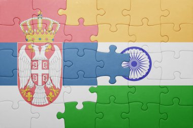 Sırbistan ve Hindistan Ulusal bayrak ile bulmaca