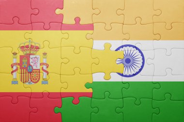 İspanya ve Hindistan Ulusal bayrak ile bulmaca