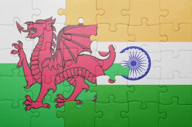 Galler ve Hindistan Ulusal bayrak ile bulmaca