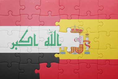 İspanya ve Irak Ulusal bayrak ile bulmaca