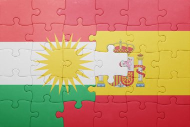 İspanya ve Kürdistan ulusal bayrak ile bulmaca