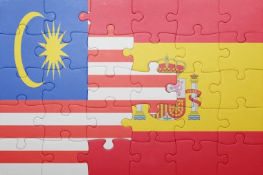 İspanya ve Malezya ulusal bayrak ile bulmaca