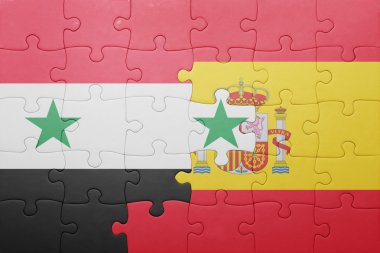 İspanya ve Suriye ulusal bayrak ile bulmaca