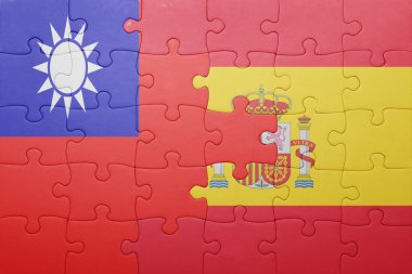 İspanya ve Tayvan ulusal bayrak ile bulmaca