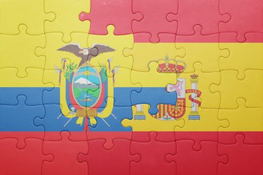 İspanya ve Ekvador ulusal bayrak ile bulmaca
